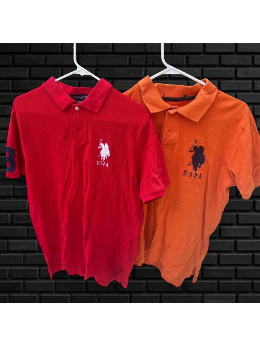 U.S. Polo Assn. Orange Short Sleeve Polo Shirt with Embroidered Logo